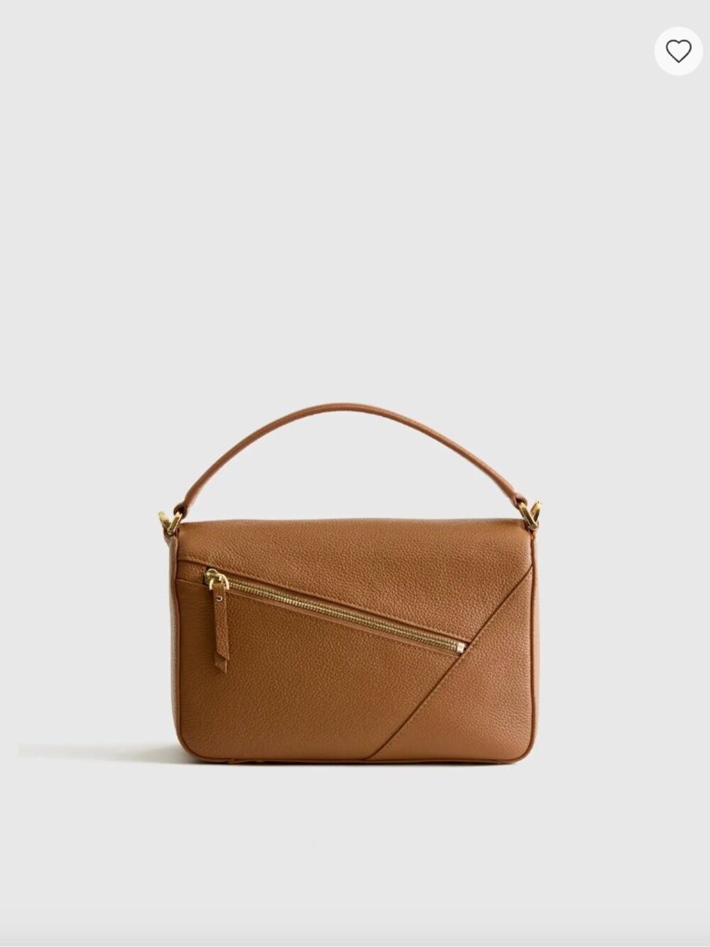 Quince Italian Leather Patchwork Crossbody Bag Cognac Color - Picture 13 of 16